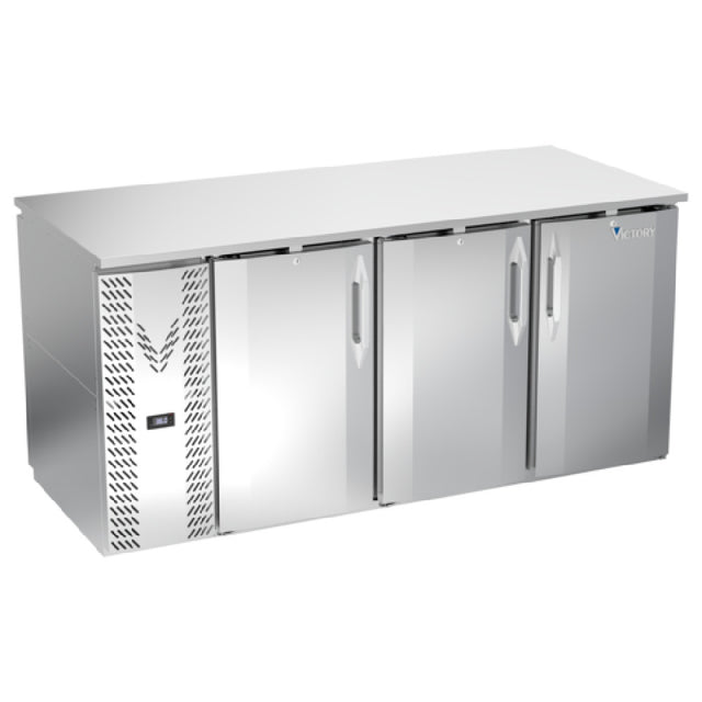Victory VBB72HC-PT-S - Pass-Thru Back Bar Refrigerator, Three-section, 72"W X 33-9/16"D X 34"H