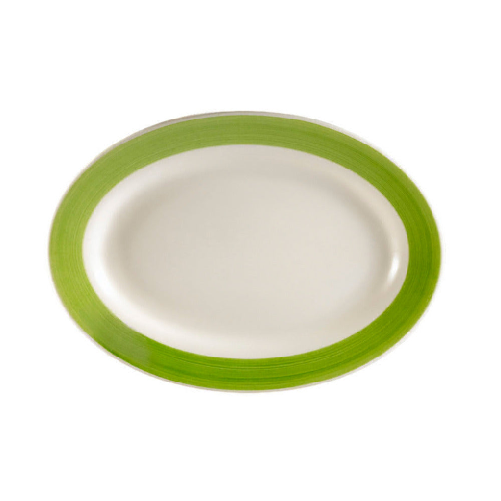 CAC China R-51-G Rainbow Platter 15-1/2"L X 10"W X 1-1/2"H Oval