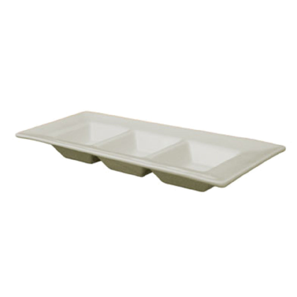 International Tableware FA-33 Sauce Plate 10-1/4" X 4-1/8" (3) 1 Oz.-compartment Wells