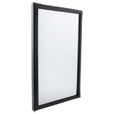 A rectangular Empura Parts window with a black frame stands upright at an angle. The clear glass and sturdy frame with defined edges are shown against a plain white background, highlighting the window’s shape and structure.