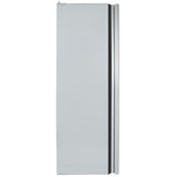 A silver Empura Refrigeration refrigerator is shown from the side, displaying a flat, smooth surface with a vertical handle along the right edge. No brand or features are visible, and the background is plain white.
