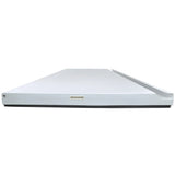 A front view of a flat, rectangular, white object with a thin profile and rounded edges, likely an Empura Parts Door Right. It features a grooved detail along the right side and a small rectangular port centered on the near edge. The background is plain white.