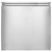 A front-facing view of a stainless steel dishwasher with a smooth, unadorned surface and a slightly recessed handle at the top. The modern, minimalist design echoes the aesthetics seen in Empura Refrigeration, with no visible buttons or branding.