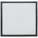 A blank whiteboard with a black rectangular frame, seen from the front. The surface is clean and empty, resembling the pristine finish often found on Empura Refrigeration units. The background is plain and neutral.