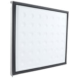A square white vent or filter with a black frame, displayed at an angle. The clean, industrial design—ideal for air filtration—resembles Empura Parts often found in Empura Refrigeration systems, featuring a grid of evenly spaced raised circular bumps.