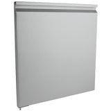 A rectangular, flat metal panel with a smooth, silver surface and a slight lip on the top edge. This Empura Refrigeration Door Left part stands upright against a white background, with no visible handles, patterns, or markings.