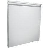A modern, metallic silver wall-panel heater with a slim, rectangular design and a smooth, flat front surface. Similar to the sleek look of Empura Refrigeration units, its minimalist style and subtle vent ensure discreet indoor heating.