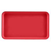 A rectangular red Camtray with slightly raised, rounded edges. Made from high-impact fiberglass, this tray is dishwasher safe and shown empty from a top-down view on a white background.