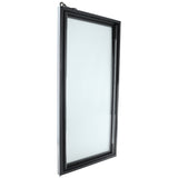 A single rectangular window with a black frame is shown at an angle, standing upright against a white background. The modern, sleek frame resembles those found in Empura Refrigeration units or Empura Parts like the Door (Right) component.