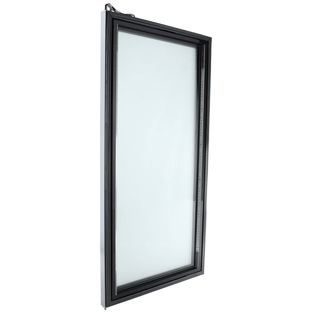 A single rectangular window with a black frame is shown at an angle, standing upright against a white background. The modern, sleek frame resembles those found in Empura Refrigeration units or Empura Parts like the Door (Right) component.