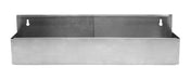 Rectangular adjustable stainless steel wall-mounted box with a flat front, open top, and two keyhole slots for hanging. The matte metal surface offers a simple, utilitarian design—ideal as a speed rail that holds 8 bottles for storage or organization.