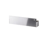 A rectangular stainless steel wall bracket with a brushed finish, featuring two keyhole mounting slots at the top and side flanges. The bracket has an open rectangular space at one end, casting a soft shadow on a white background.