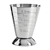 Spill-Stop 100-20 Multi-Level Jigger 1/2 Oz. X 2-1/2 Oz. Capacity With External Markings