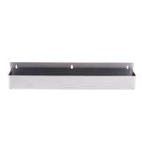 A 32 inch stainless steel wall-mounted shelf with raised edges and three mounting holes along the back panel, photographed against a white background—ideal as a durable Speed Rail for busy workspaces.