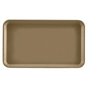 A rectangular, light brown Camtray made from high-impact fiberglass with rounded corners and slightly raised edges, shown from above on a white background. The smooth, empty tray is durable and dishwasher safe.