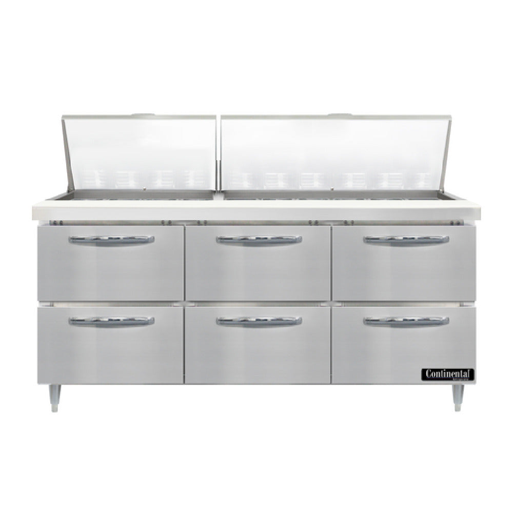 Continental Refrigerator D72N30M-D Designer Line Mighty Top Sandwich Unit 72"W