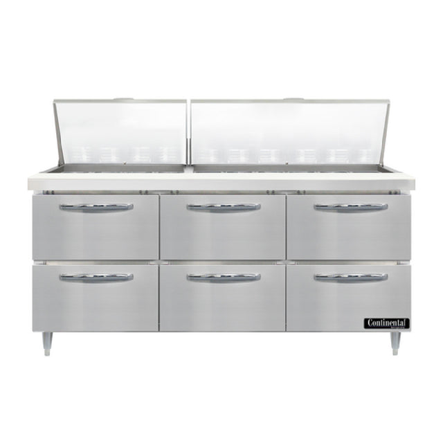 Continental Refrigerator D72N30M-D Designer Line Mighty Top Sandwich Unit 72"W