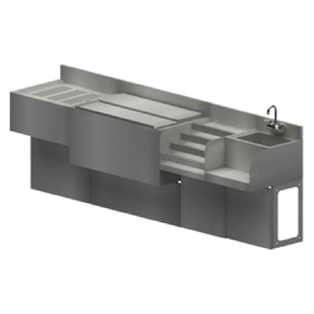 BK Resources UBB-ST96 Underbar Complete Workstation With Base 96" Removable Front Panel