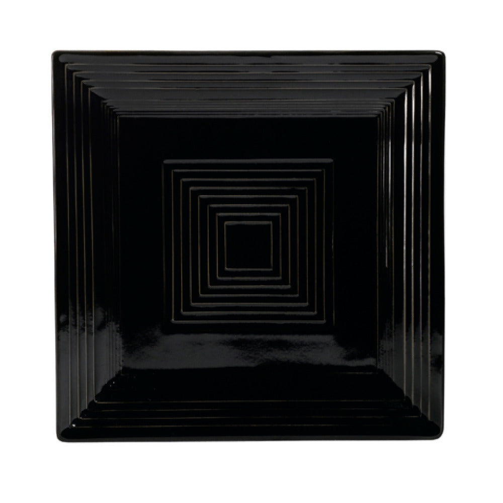 CAC China TG-SQ16-BLK Tango Plate 10"L X 10"W X 1"H Square