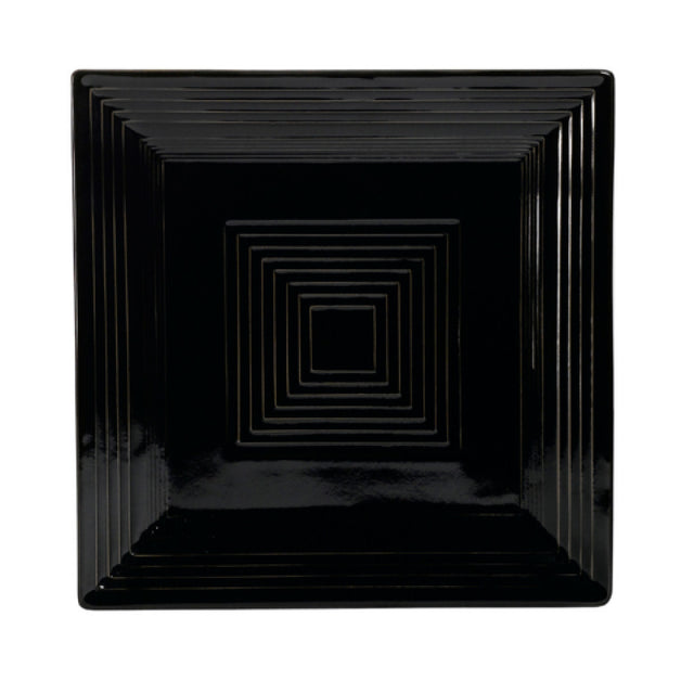 CAC China TG-SQ16-BLK Tango Plate 10"L X 10"W X 1"H Square