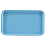 A rectangular, light blue Camtray with slightly raised edges and rounded corners, viewed from above against a plain white background. This high-impact fiberglass tray is empty and has a smooth, matte finish.