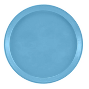A round, plain blue fiberglass tray with a slightly raised rim. The Serving Camtray is viewed from above against a white background, featuring a smooth, matte finish with no visible patterns or decorations. NSF certified for safe food service.