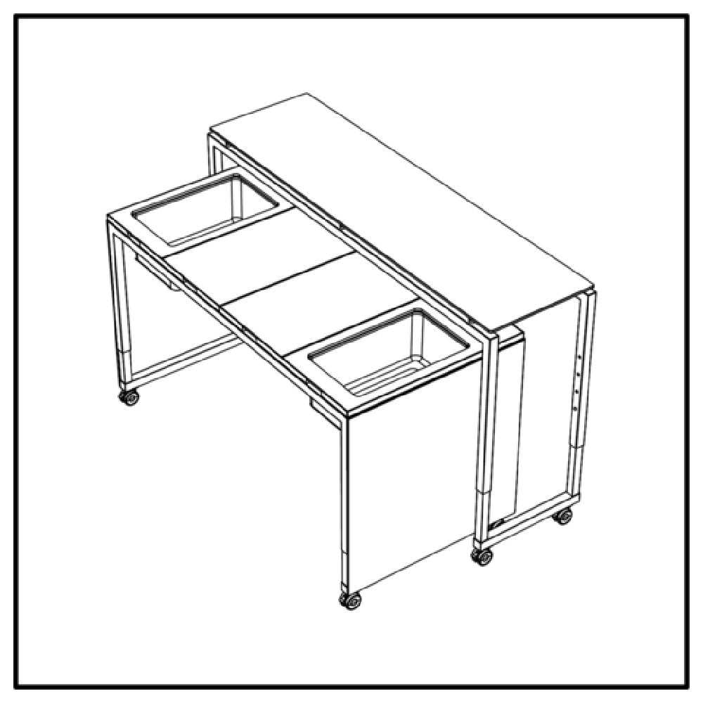 BauscherHepp VE-86008 Venta® Mobile Bar (set Of Two Tables) On Castors With Integrated Height Adjustment