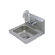 T&S Brass B-1146-02A-4W Hand Sink Stainless Steel With 4" Wall Mount Mixing Faucet With Chrome Plated Brass Body