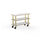 Steelite MGCMSX02CBXW - Modular Creative Extension Unit White Carrera Brush Brass Heavy Duty Casters