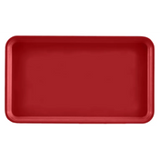A rectangular red Camtray with rounded corners, raised edges, and a smooth, solid surface. This high-impact fiberglass tray is empty and photographed from directly above against a white background.