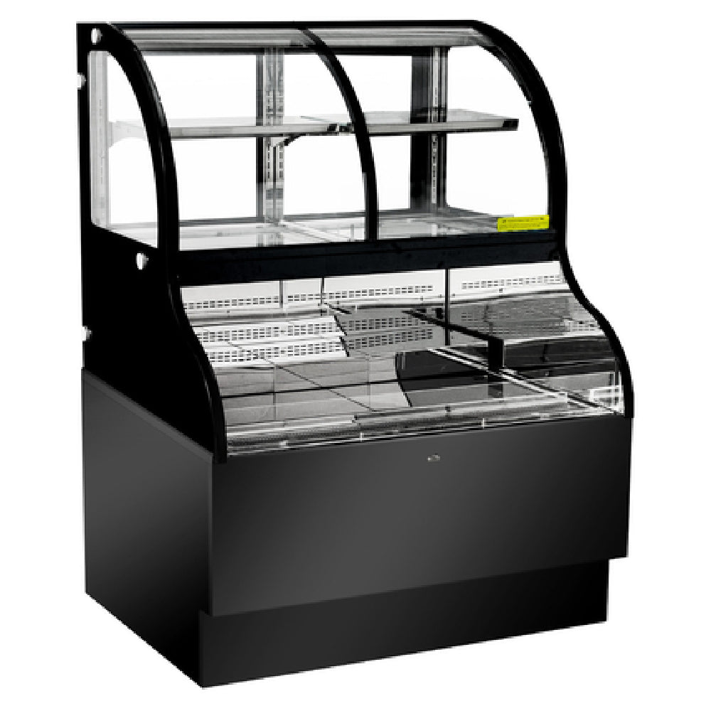 Omcan 43550 (RE-CN-0483) Dual Service Open Display Case Floor Model Bottom Mount Self-contained Refrigeration