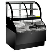 Omcan 43550 (RE-CN-0483) Dual Service Open Display Case Floor Model Bottom Mount Self-contained Refrigeration