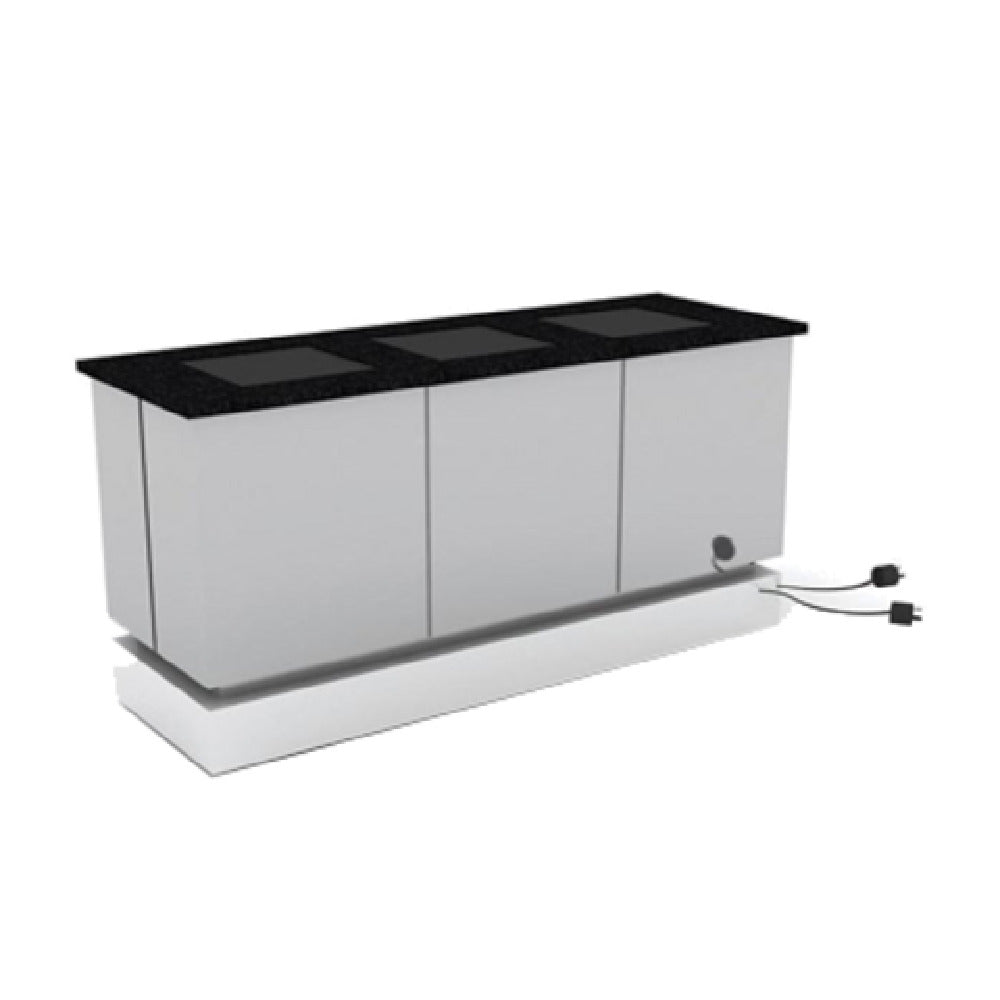 Bon Chef 50168 Contemporary Buffet 69" L X 30" W X 34" H With Three Built In Induction Stoves