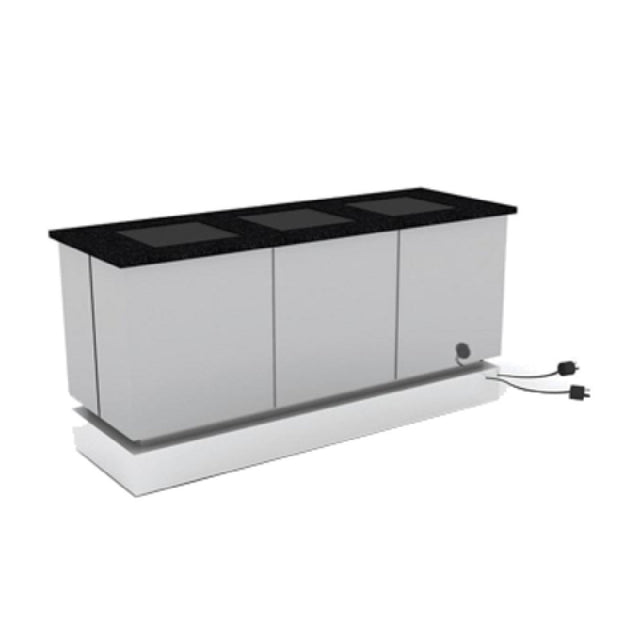 Bon Chef 50168 Contemporary Buffet 69" L X 30" W X 34" H With Three Built In Induction Stoves