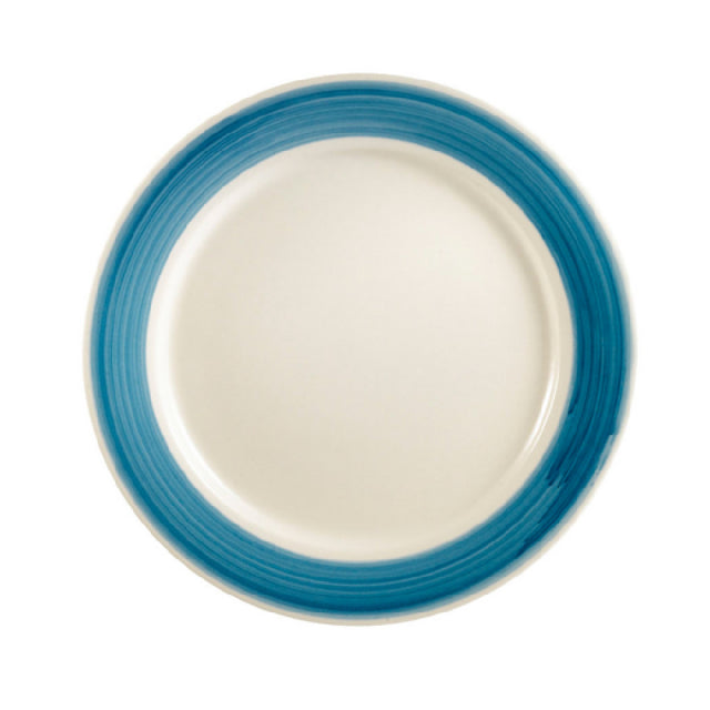 CAC China R-21-BLU Rainbow Plate 12" Dia. X 1-1/4"H Round