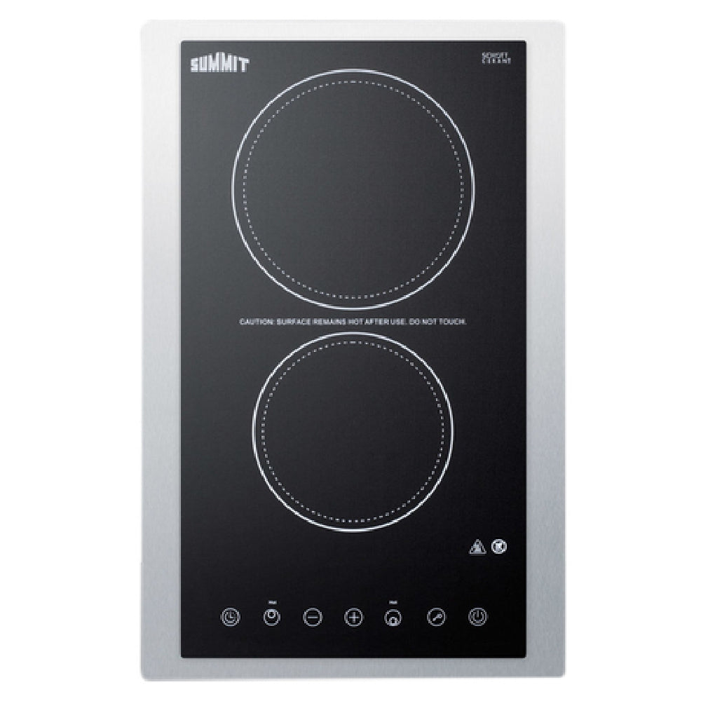 Summit CR2B23T3BTK15 Radiant Cooktop Electric 15-1/8" W