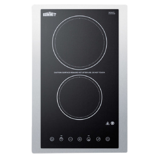 Summit CR2B23T3BTK15 Radiant Cooktop Electric 15-1/8" W