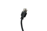 A black electrical cord with a three-prong grounded plug, compatible with the Empura EGM-50B commercial refrigerated merchandiser, is shown against a plain white background. The plug features two flat parallel prongs and one round grounding prong.