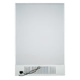 A white Empura Refrigeration commercial refrigerator or freezer viewed from the back, featuring a plain vertical panel and lower vented section. The unit, designed for refrigerated merchandiser use, has an exposed power cord and a clean, minimal look.