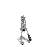 A heavy duty lemon squeezer made from cast aluminum alloy, featuring a lever-style handle with a black grip. Its sturdy, curved base and vertical pressing mechanism are perfect for juicing oranges or lemons. The background is plain white.