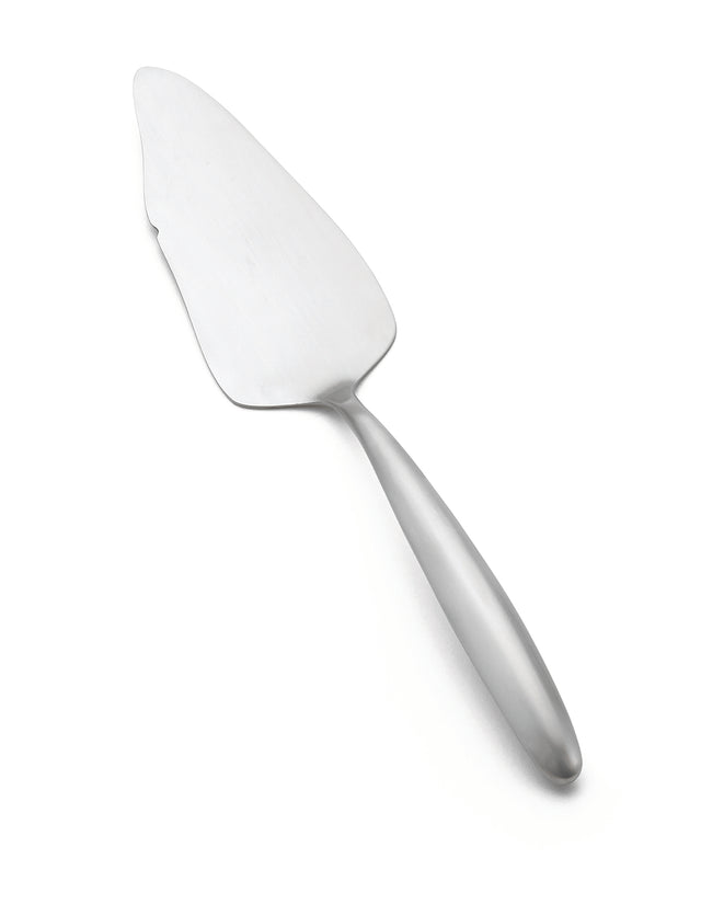 Part of the Dalton Collection, this Buffet Cake Server features a flat, triangular blade crafted from 18/8 stainless steel and a smooth, curved handle—perfect for lifting and serving pie or cake. Photographed on a white background.