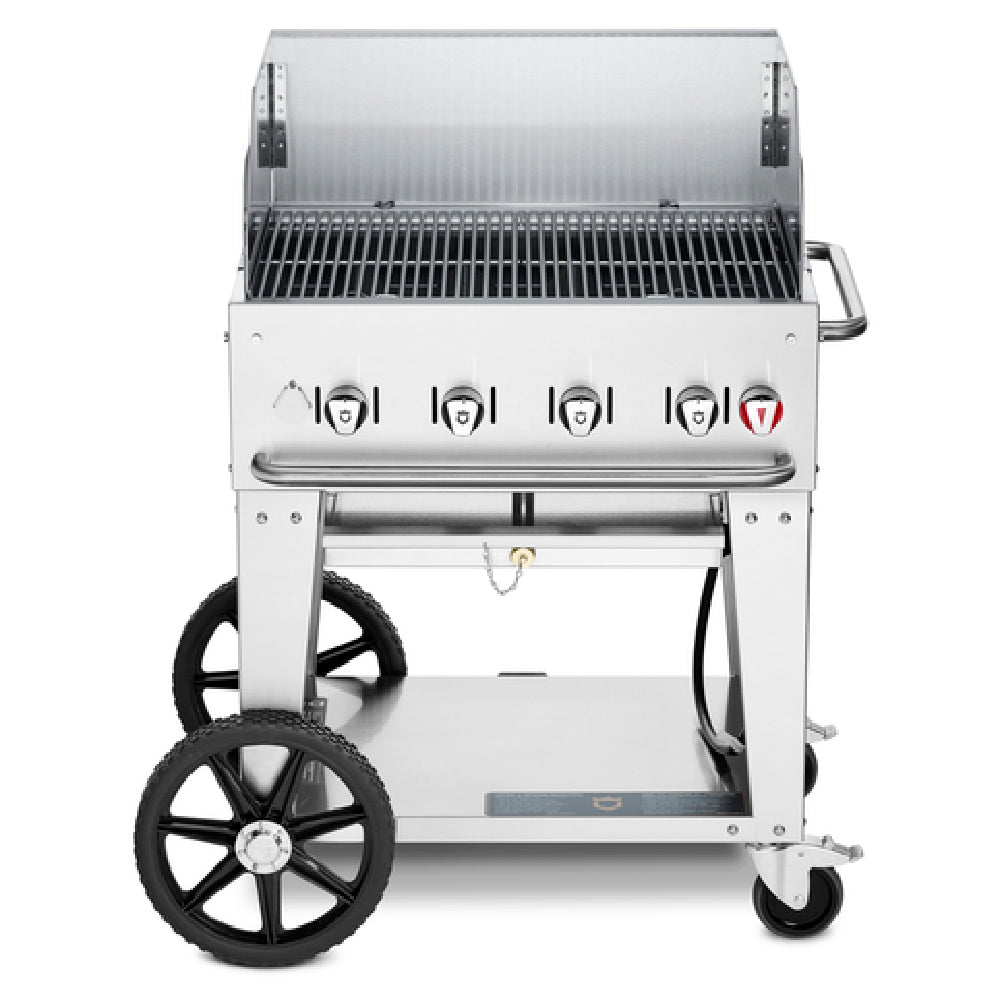 Crown Verity CV-MCB-30WGP-LP Mobile Outdoor Charbroiler LP Gas 28" X 21" Grill Area