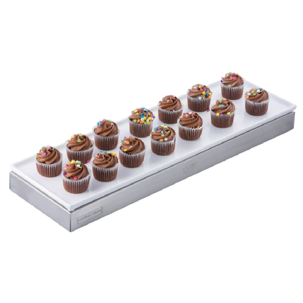 TableCraft Products CW2113BK - Cooling Plate Serving Tray, 1/2 Size Long, 21" X 6-1/2" X 3/8"
