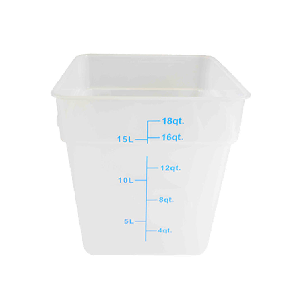 Thunder Group PLSFT018TL Food Storage Container 18 Quart Square Stain & Chemical Resistant