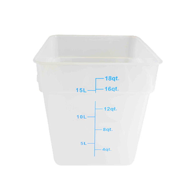 Thunder Group PLSFT018TL Food Storage Container 18 Quart Square Stain & Chemical Resistant