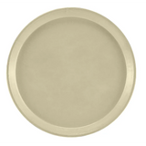 A round, flat Serving Camtray with a smooth matte finish and slightly raised edge. Made of durable fiberglass, this dishwasher safe tray is viewed from above against a white background, filling most of the image.