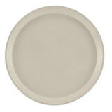 A round, beige-colored Serving Camtray® with a smooth surface and slightly raised rim, viewed from above against a white background. This minimalist fiberglass tray is NSF certified, with no visible patterns or decorations.