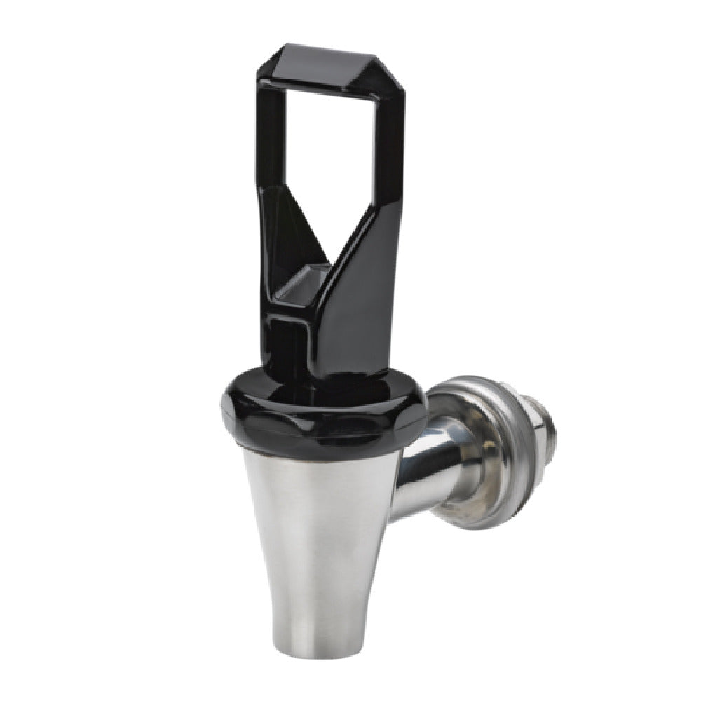 Service Ideas 030201 Jewel Standard Beverage Dispenser Spigot M18 1.5mm X 1" Black And Polished Stainless