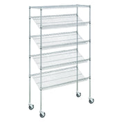 Hubert 105814 - Kratos Wire Mobile Merchandising Rack, 36"W X 24"D X 74"H, 4" Slanted