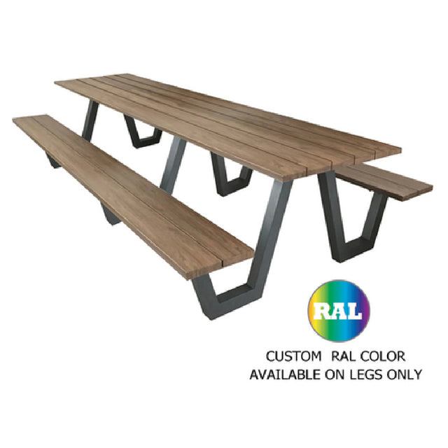 Emuamericas Llc 1821RAL Sid Picnic Table 70" X 96" X 30"H Overall 32" X 96" Rectangular Top